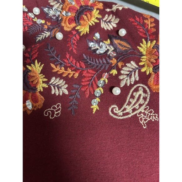 Roaman's 30/32 Plus 3X Top Autumn Colors V-Neck Stretch Officecore Teacher - Picture 11 of 11